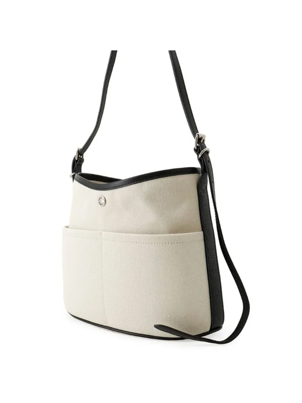 Balenciaga Shoulder Bag Biarritz Small Canvas Leather Black